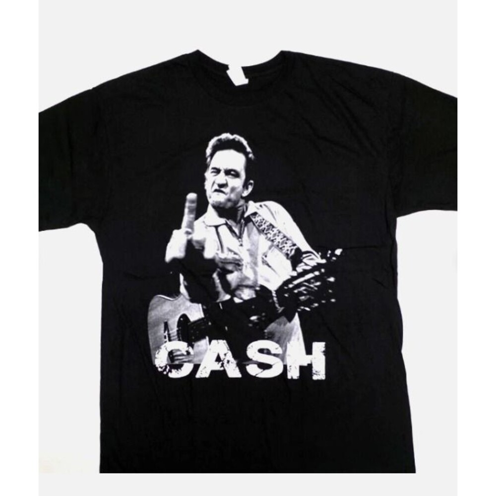 RARE JOHNNY CASH Man In Black Country Rock Singer 100% Cotton Tee Men's LARGE L
